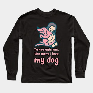 I love my dog dark theme Long Sleeve T-Shirt